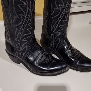 Men's Black Western Leather Boots